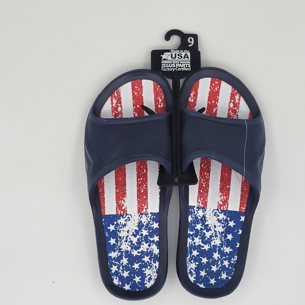 Men's Patriotic EVA Slide Sandal Water Shoes sz 9